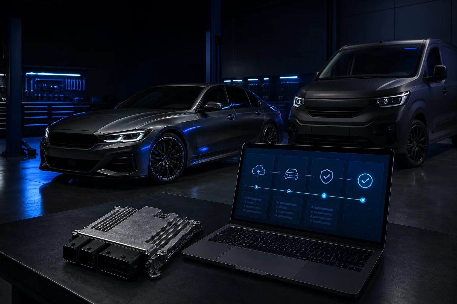 Cars Start — product workflow visual